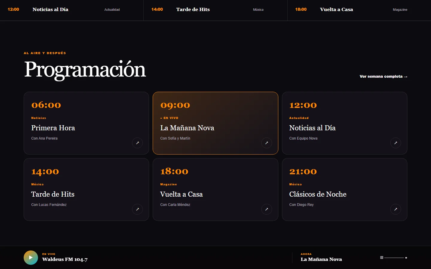 Programación de la radio