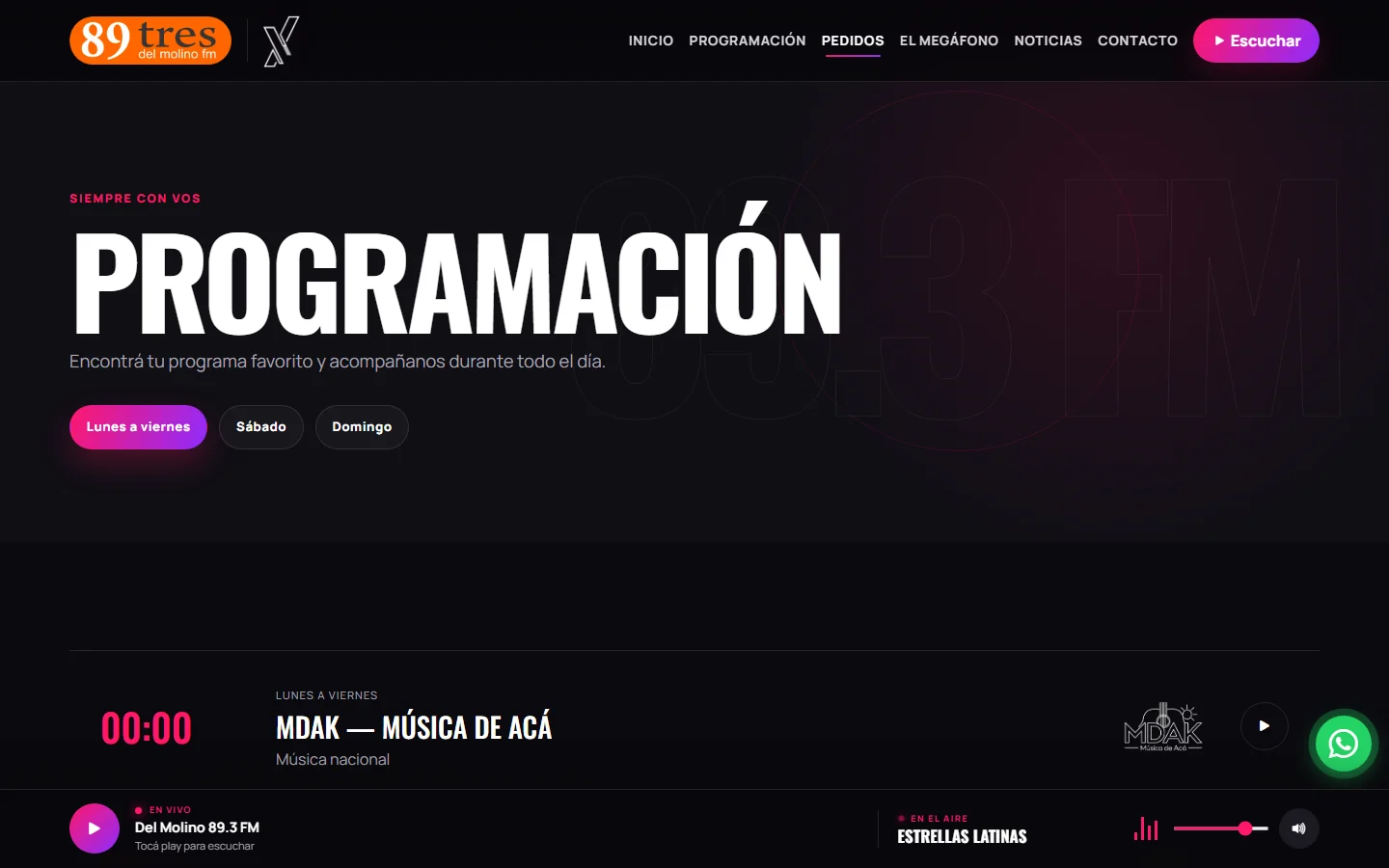 Programación por día