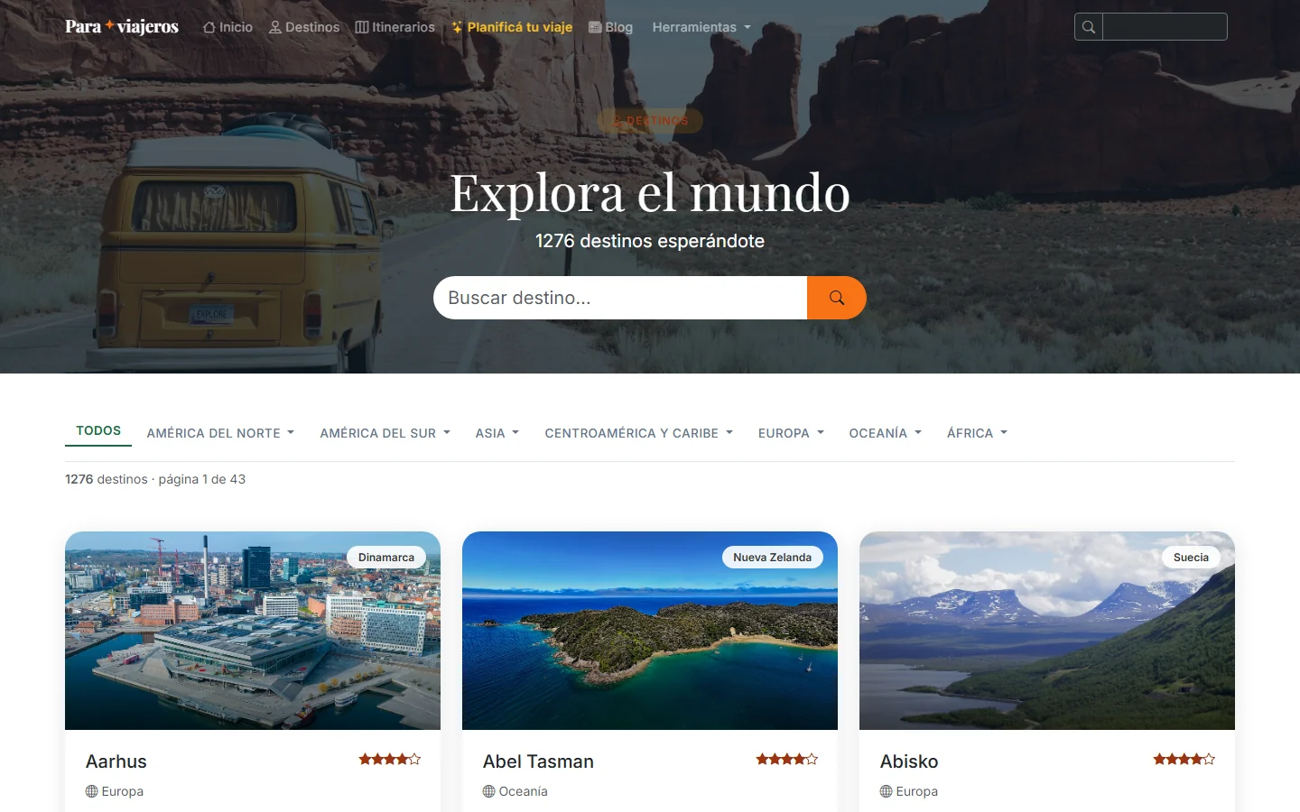 Más de 1.200 destinos